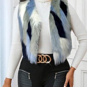 Multicolor Faux Fur Vest